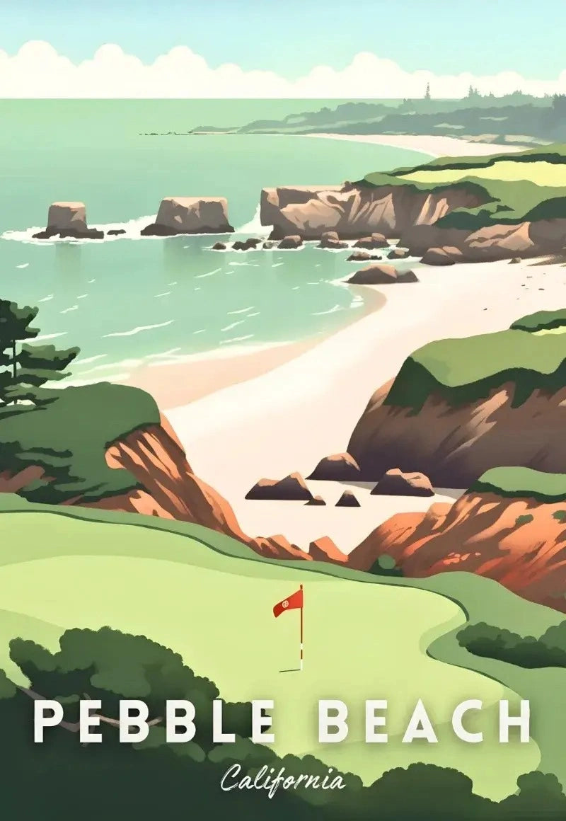 A Tribute To The World's Greatest Golf Courses | Golf Poster | California | Pebble Beach