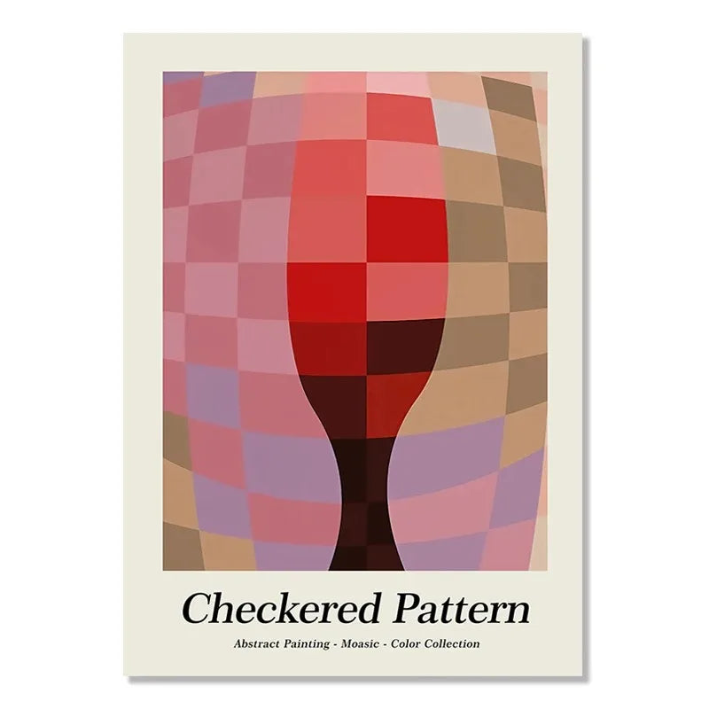 Checkered Pattern | Hidden Glass | Iconic Poster Collection | Celebrating Artistic Expression Across Styles and Eras