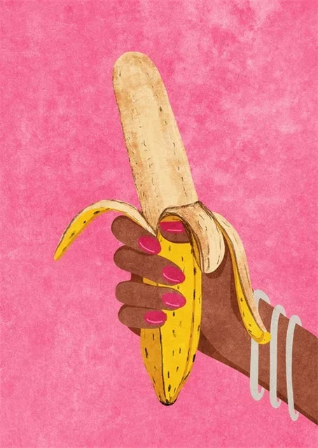 Peeling Banana | Playful Art Print | Quirky Kitchen Art