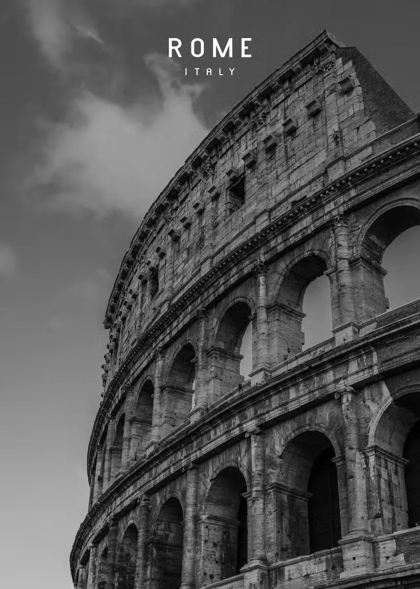 Colosseum | Rome | Italy | Gaze Upon the Enduring Icon | Monochrome Majesty | Timeless Rome Posters