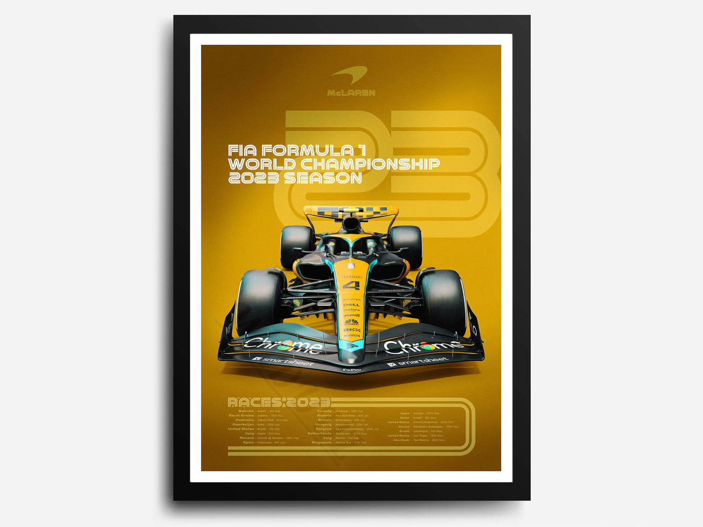 McLaren | Lando Norris | Oscar Piastri | Formula 1 Racing 2023 Season Poster