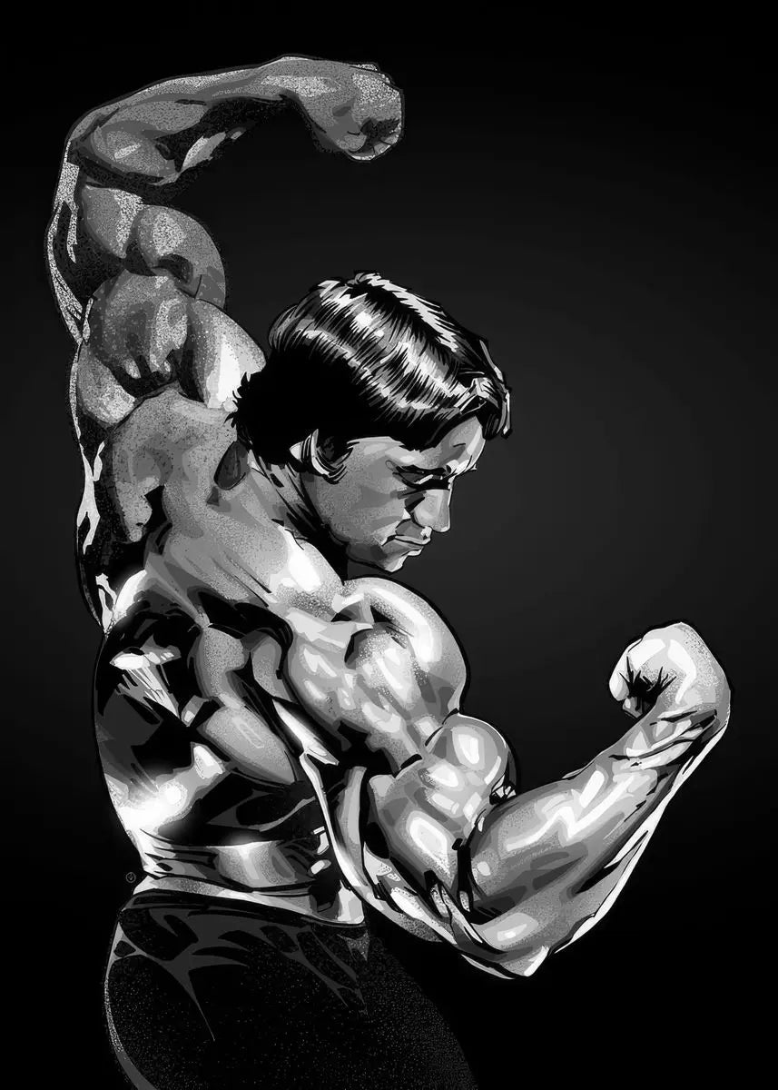 Culturisme | Haltérophilie | Citation de motivation | Affiche de fitness en salle de sport | Arnold Schwarzenegger | Pose légendaire