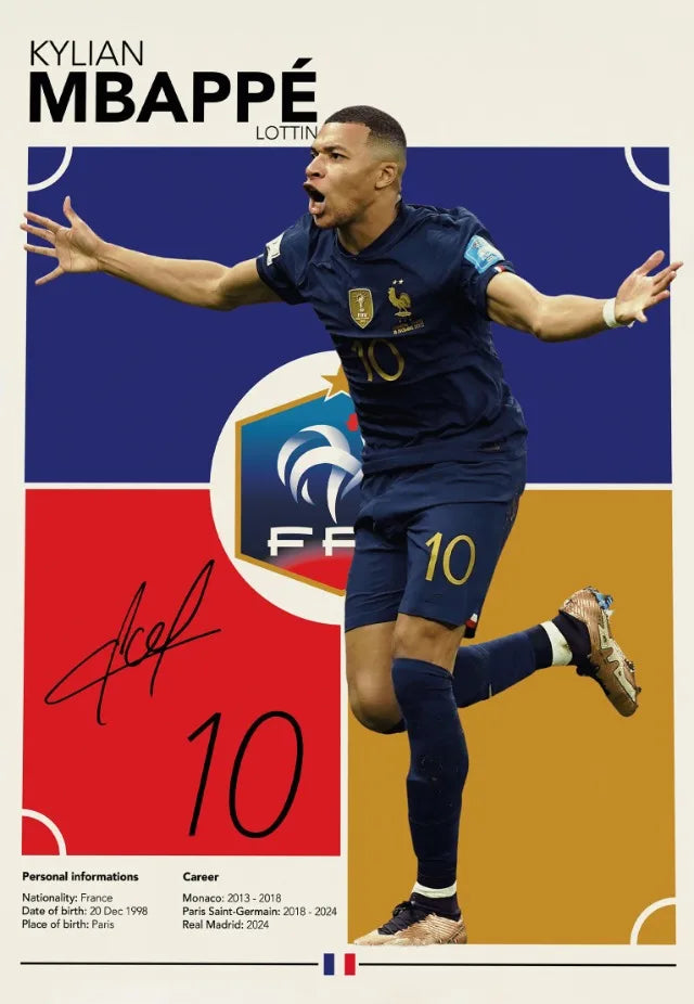 Kylian Mbappe #2 | Celebration |Sport Poster | The Speed, Skill, and Spirit of a Football Legend