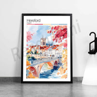 Inverness, Hereford, Dundee, Derby, Chester, Cardiff, Blackpool, Birmingham, Belfast, Basingstoke England UK Reisekunstplakat