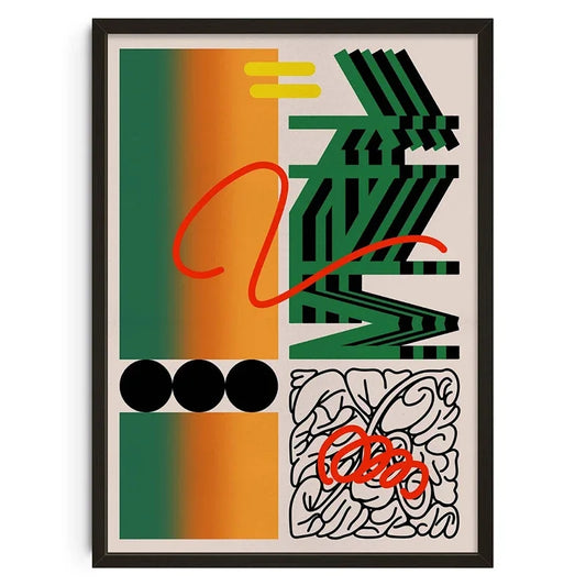 Vintage Poster | Retro Abstract Canvas Print | Mid Century Wall Art | Living Room Decor | Home Decor