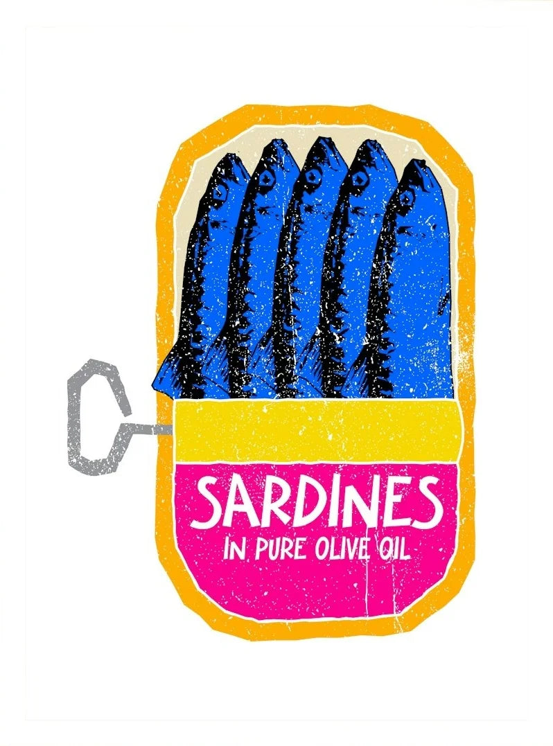 Sardines in Pure Olive Oil Vintage | Retro Food Art