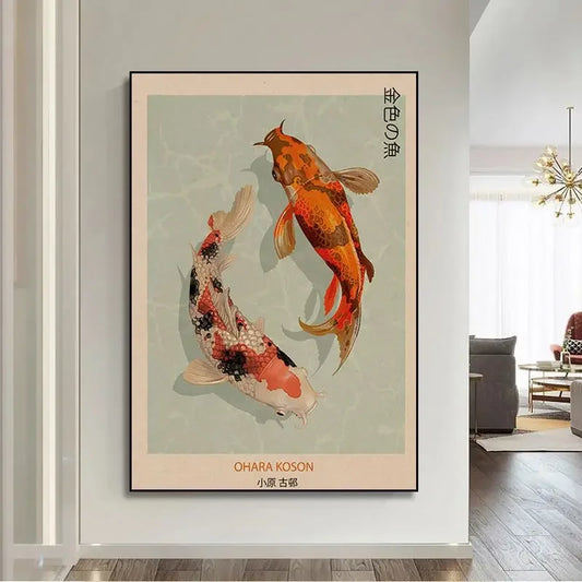 Hokusai Ohara Koson Vintage Japanese Art Poster | Home Bar Decor | Guest Room Wall Print | Cafe Decoration