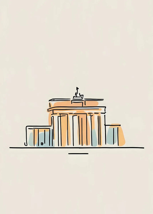 Minimalist Acropolis Poster | Simplistic Line Art | Greek Landmark Print | Modern Home Decor