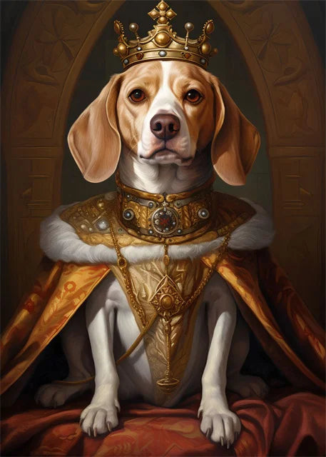 Throne of Gold | Beagle - Seated majestically, draped in the riches of a king.