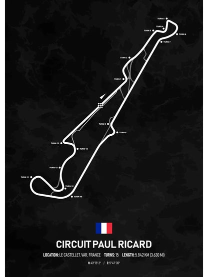 Circuit Paul Ricard Formel 1 Poster | Frankreich | Le Castellet | Moderne Grand-Prix-Rennstrecke Paul Ricard | Französische F1-Rennplakate