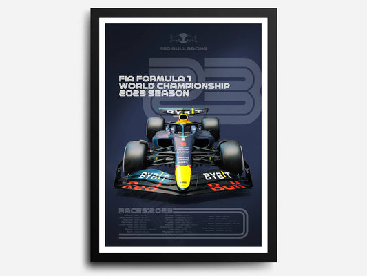 Red Bull Racing | Max Verstappen | Sergio Perez | 2023 FIA Formula One Championship Collector's Poster