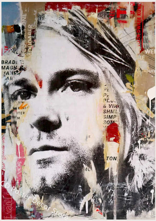 Kurt Cobain Poster | Rock Music Art Decor | Aesthetic Wall Painting for Home, Room, Bar, Cafe Decor