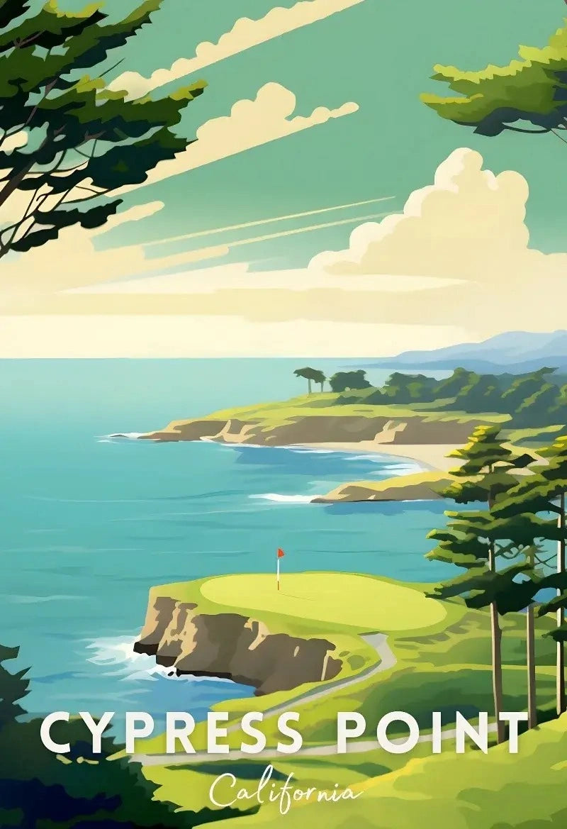 A Tribute To The World's Greatest Golf Courses | Golf Poster | California | Cypress Point