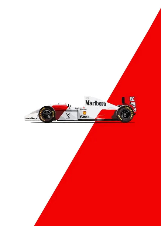 McLaren MP4/4 | Vintage Racing Poster | Dominant F1 Force McLaren MP4/4 | Historic Formula 1 Posters