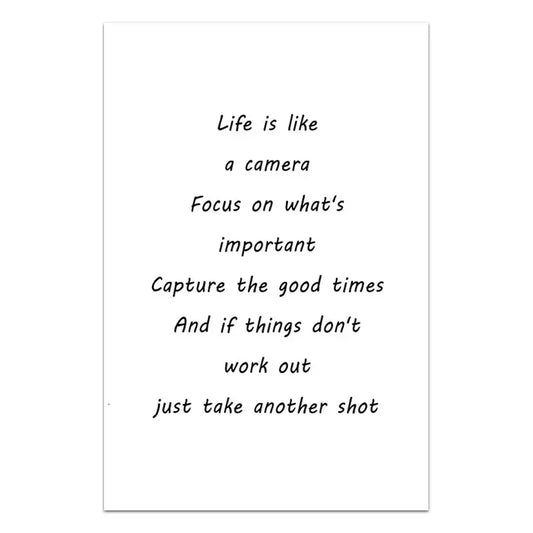 Motivational Life Camera Quote Typography Poster for Inspiring Spaces | Home Decor | Decoration Poster