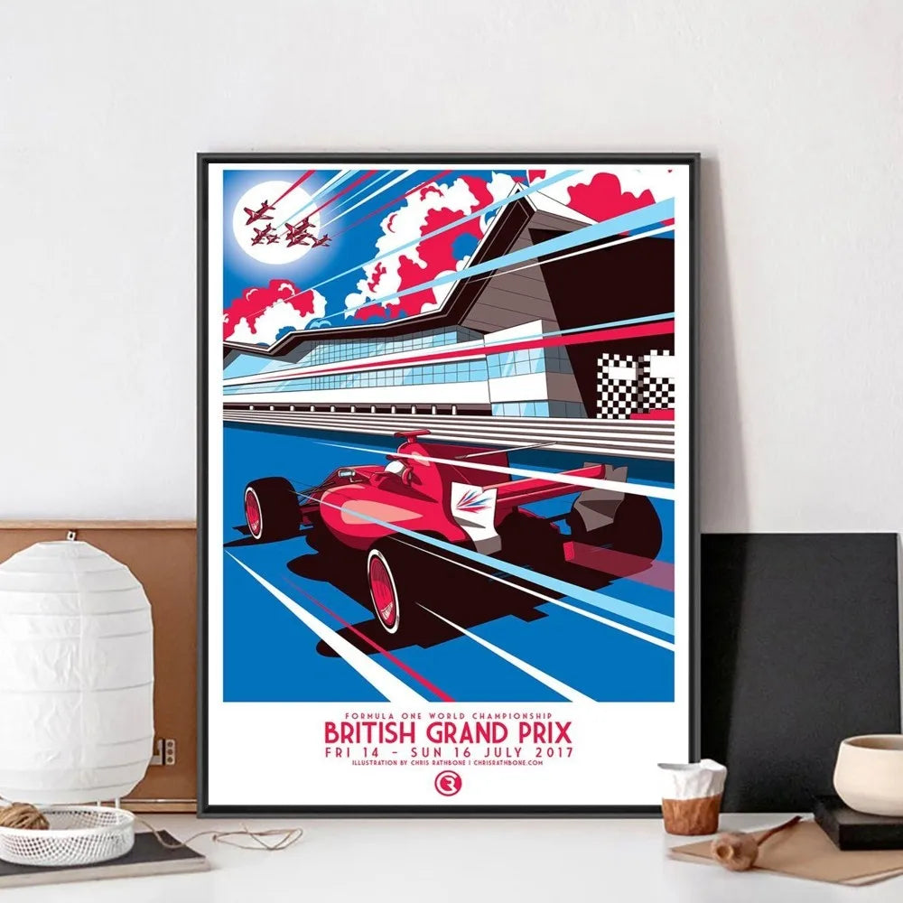 Vintage 80s Car F1 Racing
