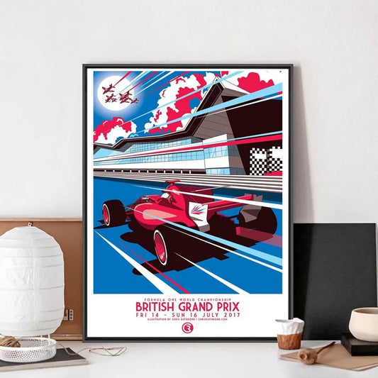 Vintage 80S Car F1 Racing No Framed Poster Kraft Club Bar Paper Vintage Poster Wall Art Painting Bedroom Study Stickers