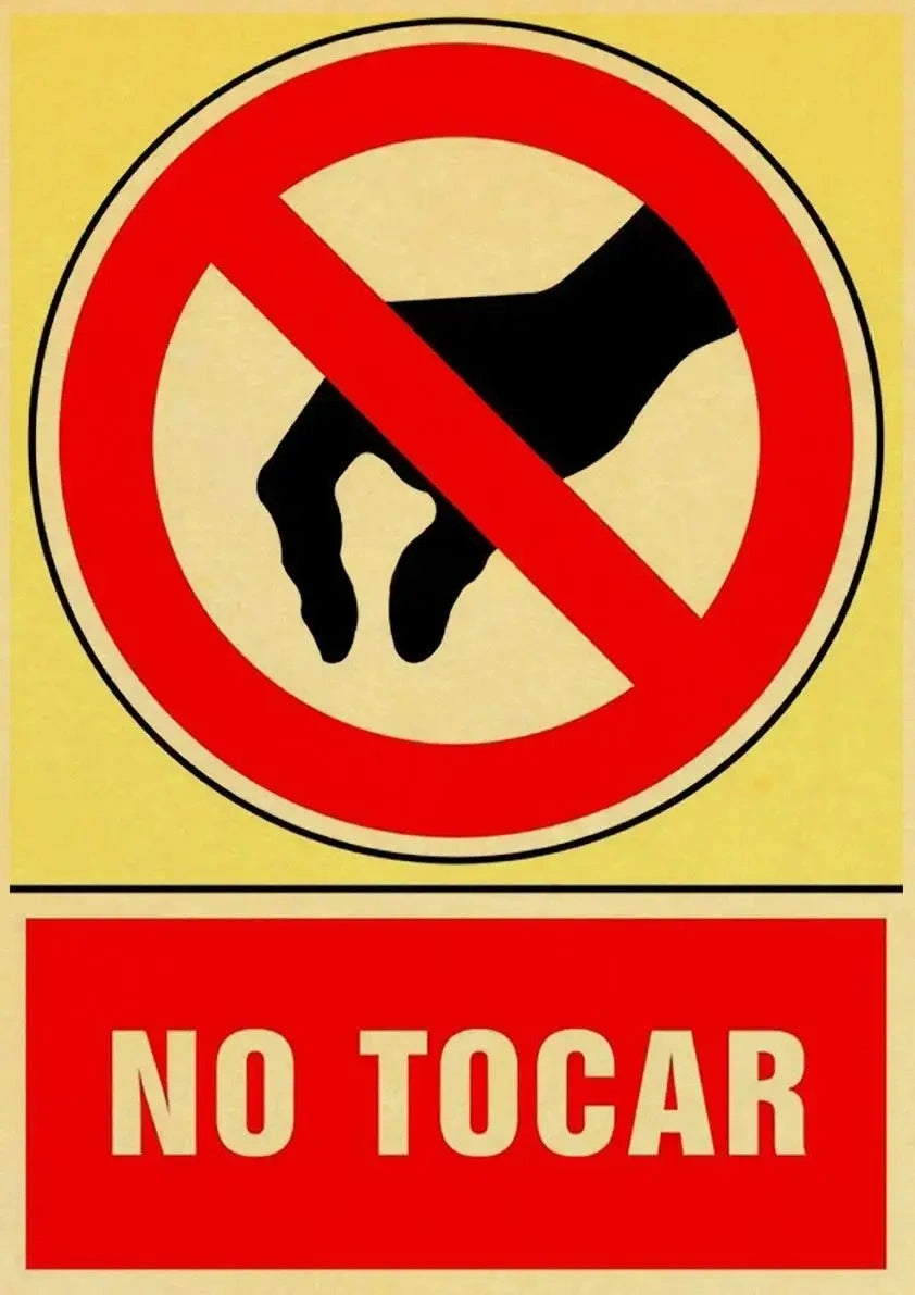 Kein Tocar-Poster | Vintage-Warnschild | Gefahrendekor für Haus und Garten | Kunst im Retro-Stil