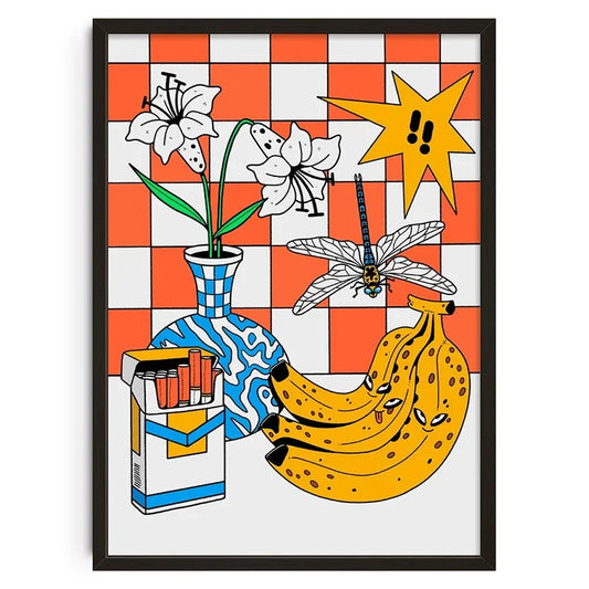 Vintage Canvas Print | Retro Abstract Wall Art | Mid Century Poster for Living Room & Bedroom Decor