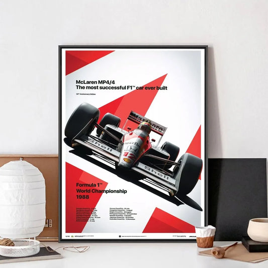 Vintage 80S Car F1 Racing No Framed Poster Kraft Club Bar Paper Vintage Poster Wall Art Painting Bedroom Study Stickers