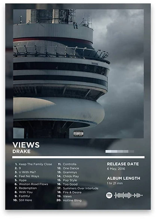 Views | Drake | Rhyme Legends | Iconic Rap Album Art Collection | Hip Hop | Album Cover