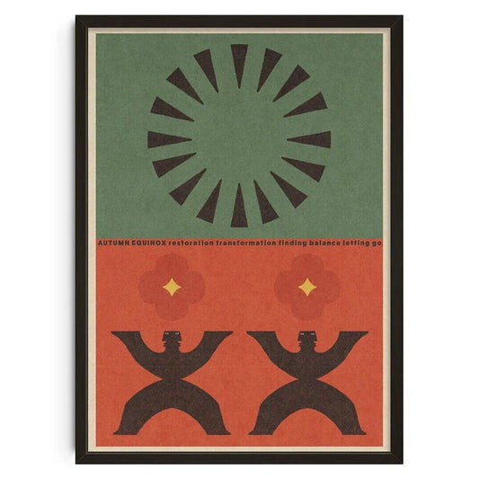 Vintage Abstract Canvas Art Print | Mid Century Retro Wall Decor | Living Room & Bedroom Poster