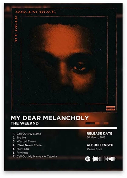 My Dear Melancholy | The Weeknd | Rhyme Legends | Iconic Rap Album Art Collection | Hip Hop | Album Cover