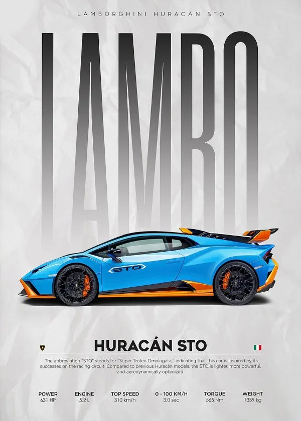 Lamborghini Veneno Huracan STO Countach Poster Hyper Car Leinwand Malerei Super Auto Druck Wand Kunst Bild Zimmer Home Decor Geschenke
