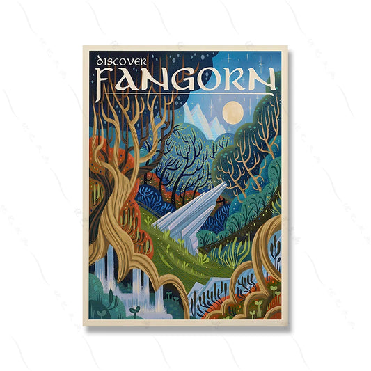 Discover Fangorn Forest: Mysterious and Ancient Woods Poster – A Captivating Piece for Those Who Love Enigmatic and Wild Natural Scenes