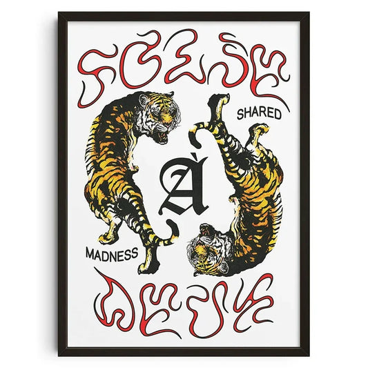 Vintage Retro Abstract Canvas Poster | Mid Century Wall Art | Living Room & Bedroom Decor | Home Art