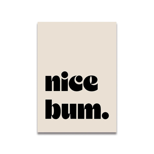 Nice Bum | Simplicity Vintage Pink Poster | Cartoon Canvas Wall Art | Home Decor | Painting for Living Room & Bedroom Decor