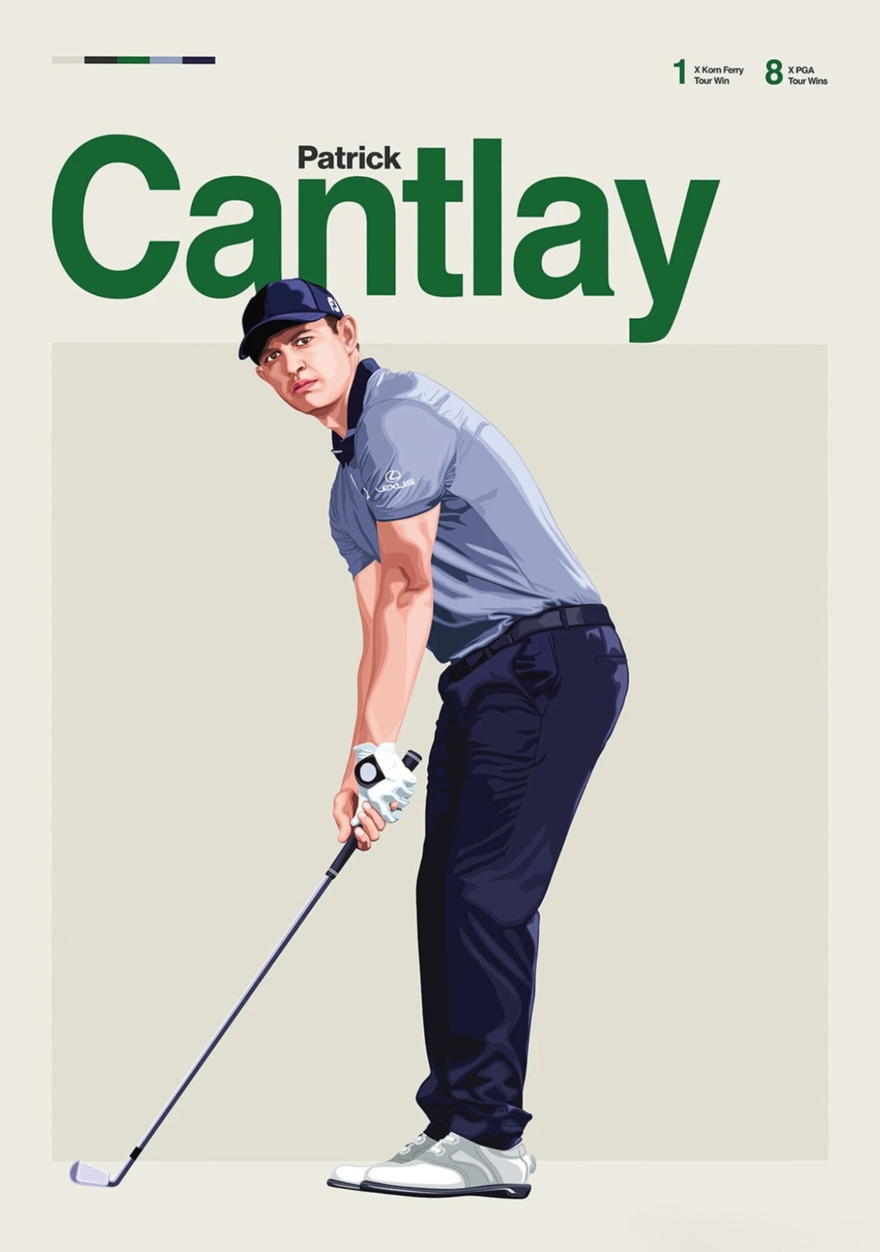 Patrick Cantlay | Hommage aux légendes du golf | Œuvres d'art dynamiques célébrant les joueurs emblématiques, leur talent, leur passion et leur héritage sur le green