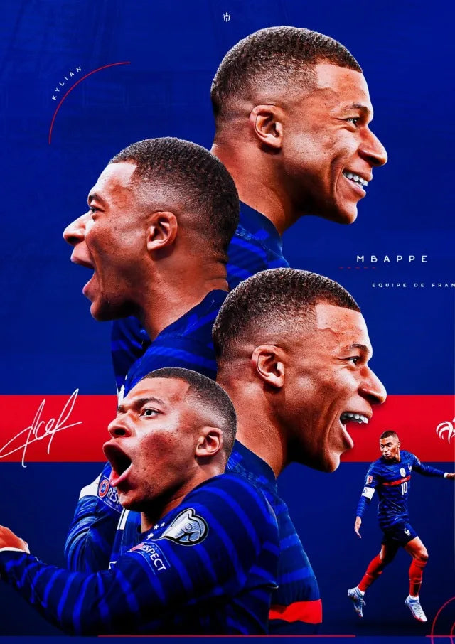 Kylian Mbappe #8 | Celebration |Sport Poster | The Speed, Skill, and Spirit of a Football Legend