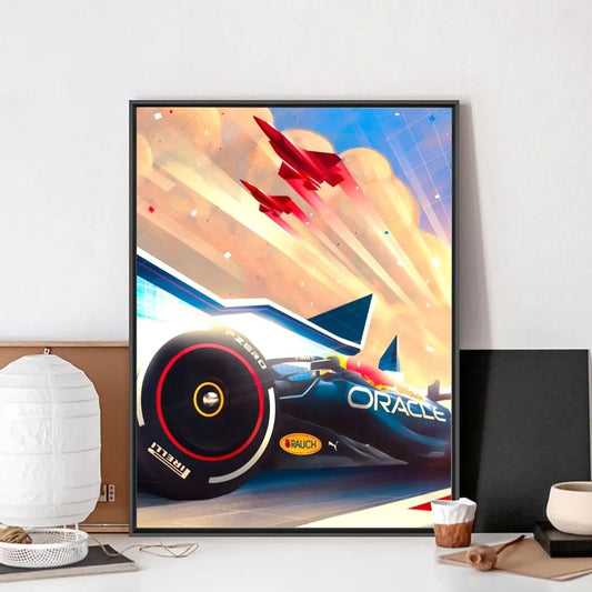 Vintage 80S Car F1 Racing No Framed Poster Kraft Club Bar Paper Vintage Poster Wall Art Painting Bedroom Study Stickers