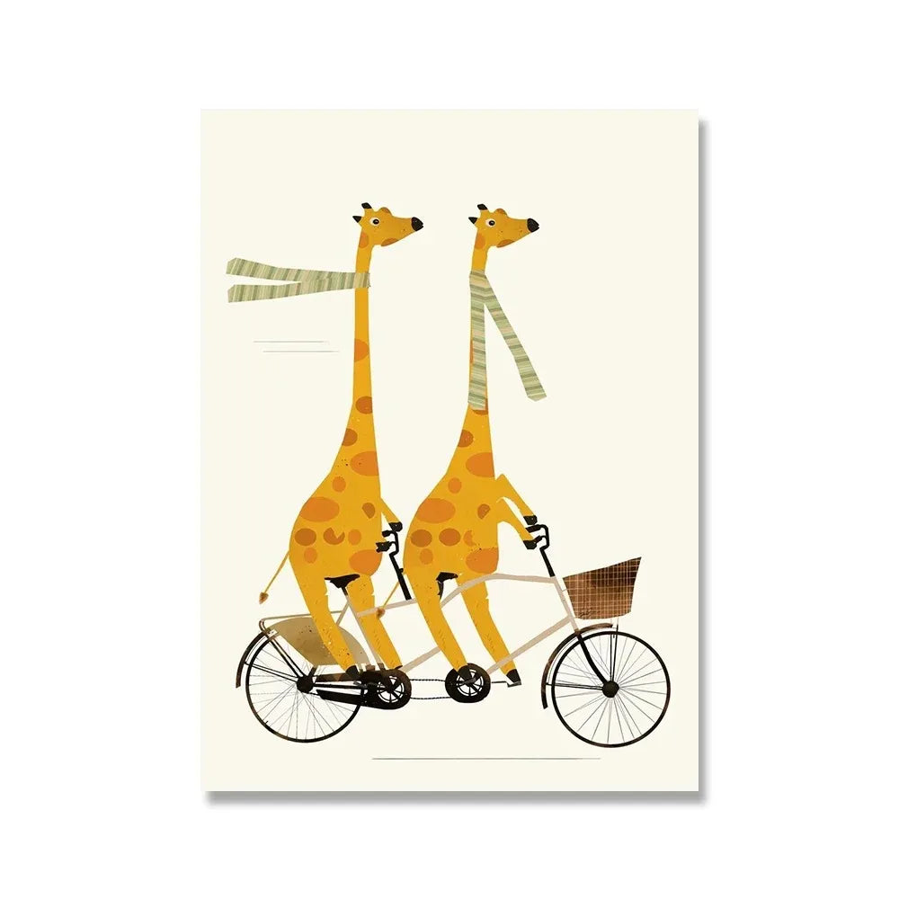 Giraffe Tandem Tour | Whimsical Wheels | A Joyful Journey Through Animated Adventures