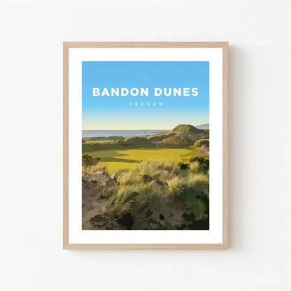 Bandon Dunes Poster | Scenic Golf Course Art | Oregon Tribute | World-Famous Links Golf Course Decor