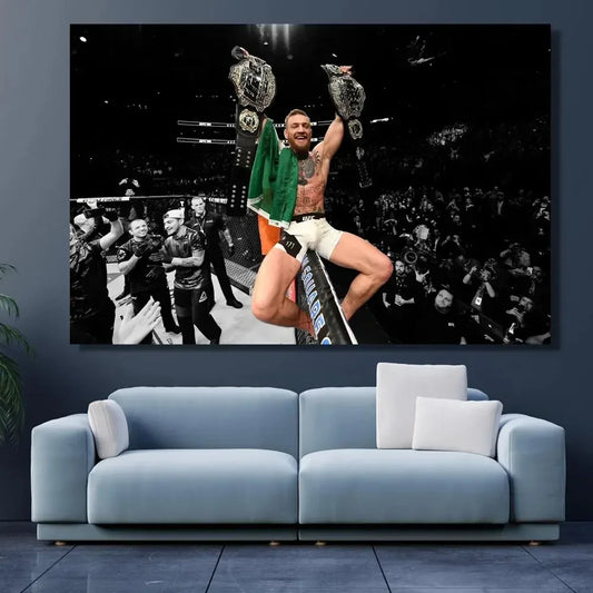 Conor McGregor | Inspirational Boxing | Professional Print | Gym Decoration | UFC | World Champion | First Dual Belt | Victory Over Eddie Alvarez