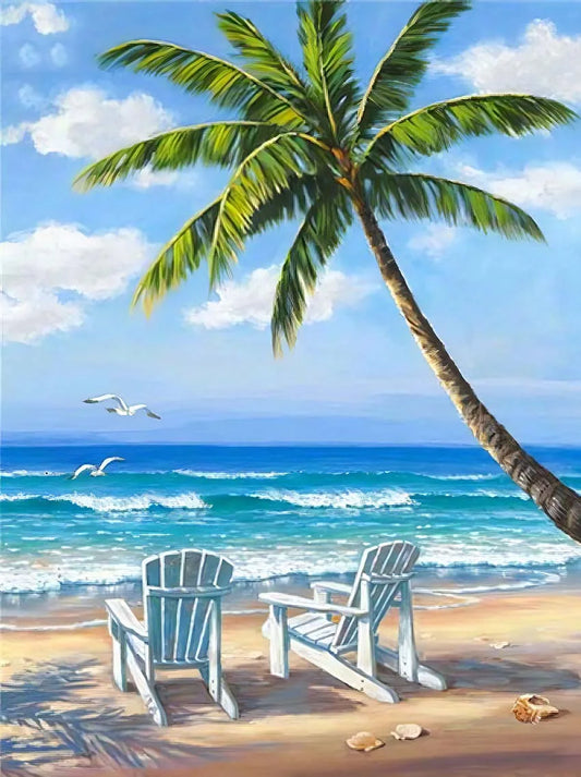 Beach Chairs | Tropical | Paradise Poster | Tranquil Moments at Tropical Beaches