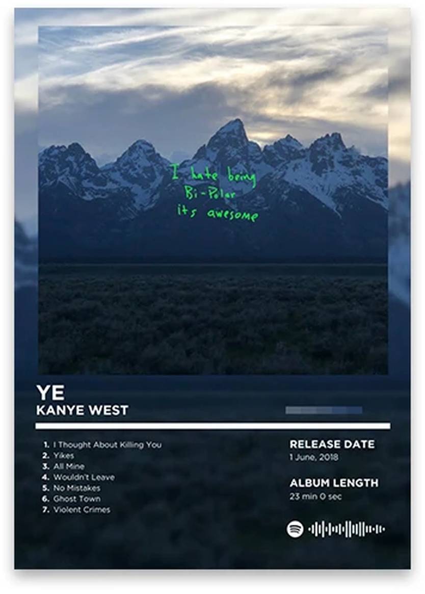 Ye | Kanye West | Rhyme Legends | Iconic Rap Album Art Collection | Hip Hop | Album Cover