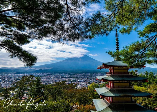 Chureito Pagoda | Tokyo | Traditional Japanese Architecture in Modern Tokyo | Historic Sites | Japanese Architecture Posters