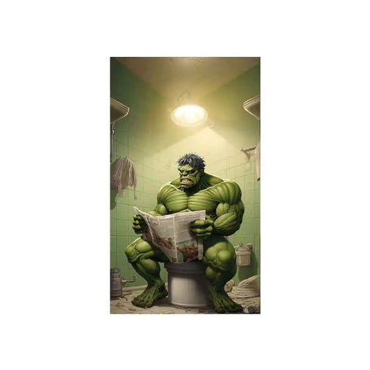 Marvel Superhero Poster | Funny Toilet Reading Newspaper | Cartoon Bathroom Wall Art | Spiderman Comic Canvas Decor