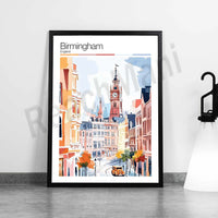 Inverness, Hereford, Dundee, Derby, Chester, Cardiff, Blackpool, Birmingham, Belfast, Basingstoke England UK Reisekunstplakat