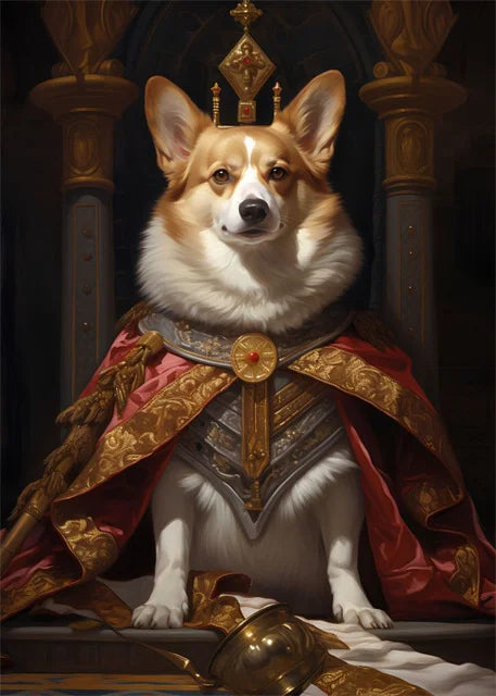 Court of Canines | Corgi - Majestic reign from the high seat.