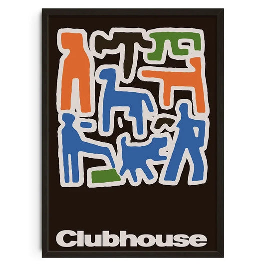 Vintage Mid Century Abstract Poster | Retro Canvas Wall Art for Living Room Bedroom Decor