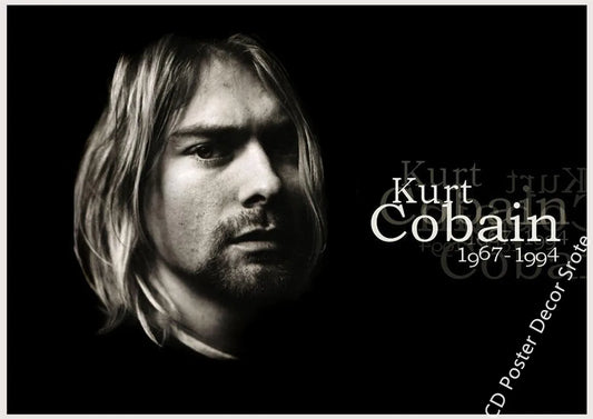 Kurt Cobain Poster | Aesthetic Rock and Roll Wall Art | Music Decor for Home, Bar, Cafe | DIY Room Sticker Art