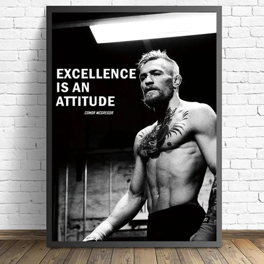 Conor McGregor | Inspirational Boxing | Professional Print | Gym Decoration | UFC | Excellence Is An Attitude