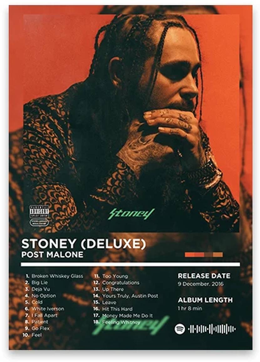 Stoney (Deluxe) | Post Malone | Rhyme Legends | Iconic Rap Album Art Collection | Hip Hop | Album Cover