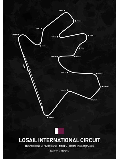 Losail International Circuit Formel-1-Poster | Katar | Lusail | Aufregende Grand-Prix-Strecke von Katar | F1-Rennposter zum Sammeln