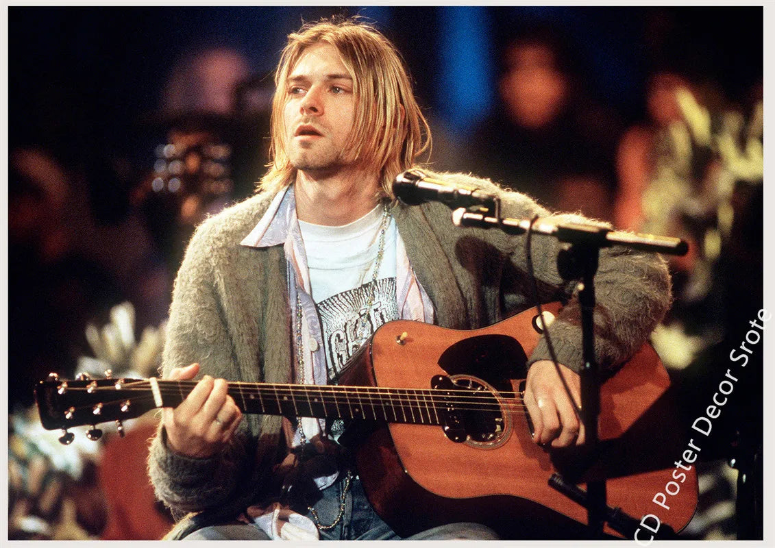 Kurt Cobain Poster | Ästhetische Rockmusik-Wandkunst | DIY-Heimdekoration für Zimmer, Bar, Café