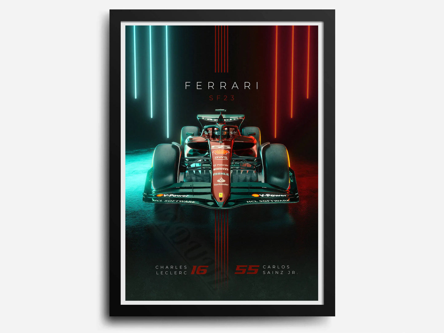 Scuderia Ferrari | Charles Leclerc | Carlos Sainz Jr. | Exclusive F1 2023 Championship Race Poster